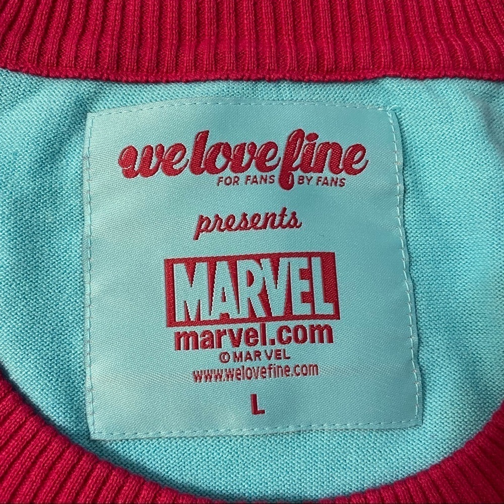 Marvel Spider Gwen Vintage Knit Crop Cardigan Large Fandom Cosplay Comic - Picture 3 of 10